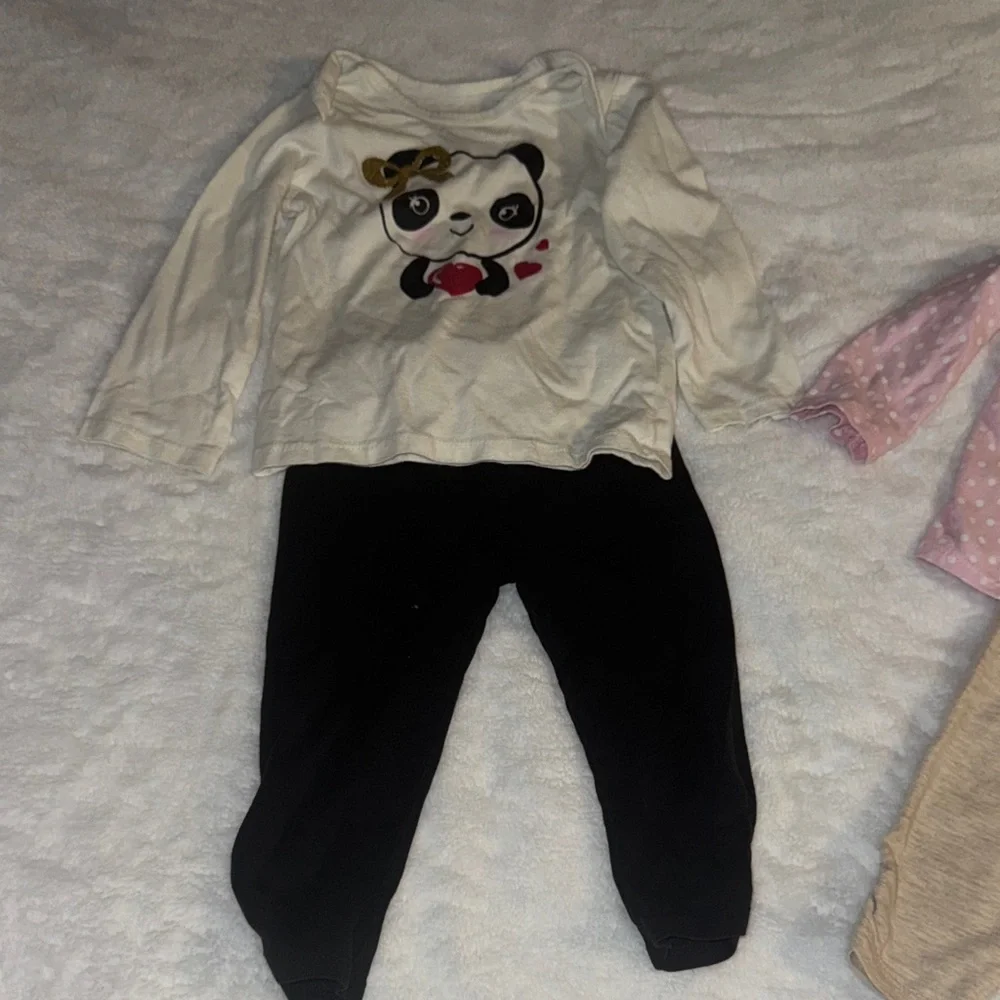 Healthtex Pink Baby Top with White Polka Dots
